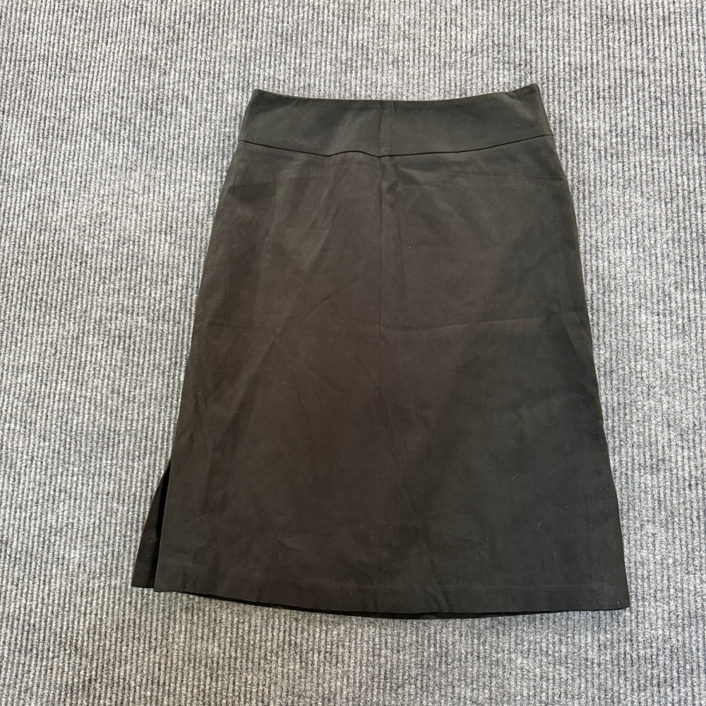Banana Republic Black Cotton Stretch Pencil Skirt Size 4 Side Zip Office Work